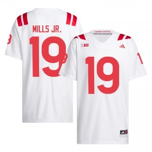 Cortez Mills Jr. NU Huskers #19 University Football Jersey 2026-27 Men White Adidas Swingman 14541291