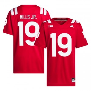 Nebraska Huskers Cortez Mills Jr. #19 Scarlet NCAA Jersey - Premium Men Football 35473753