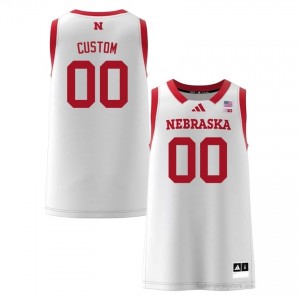 Custom Huskers #00 University Basketball Jersey 2025-26 Men White Adidas Swingman 17567245