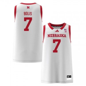 Nebraska Cornhuskers Justin Bolis #7 White Men Basketball Gameday Jersey Officially Licensed NCAA 81320513