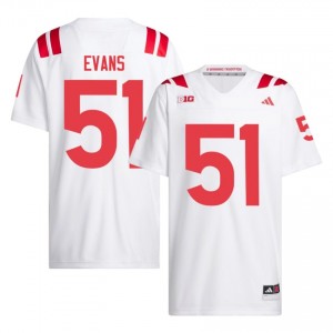 Nebraska Huskers Justin Evans #51 White Men Football Gameday Jersey Officially Licensed NCAA 74884799
