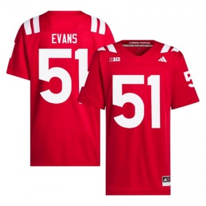 Justin Evans Nebraska Cornhuskers #51 University Football Jersey 2026-27 Men Scarlet Adidas Swingman 86740506