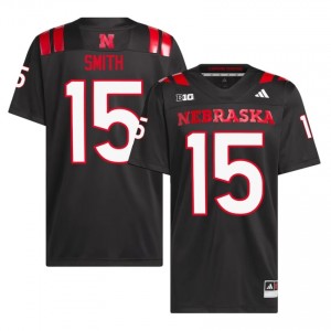 Authentic Stitched Keelan Smith Nebraska Huskers #15 Black Men High School Football 2026-27 Jersey 90368765