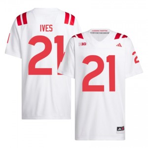 Cornhuskers Kwinten Ives #21 White NCAA Jersey - Premium Men Football 82149716