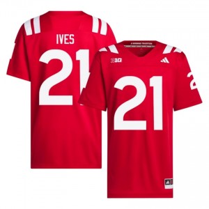 Authentic Stitched Kwinten Ives NU Huskers #21 Scarlet Men High School Football 2026-27 Jersey 84752285