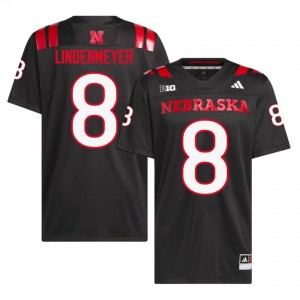 Authentic Stitched Luke Lindenmeyer Nebraska #8 Black Men High School Football 2026-27 Jersey 46593924