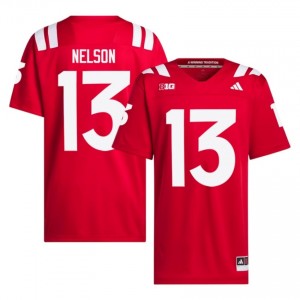 Authentic Stitched Mekhi Nelson Nebraska Cornhuskers #13 Scarlet Men High School Football 2026-27 Jersey 98042915