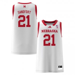 Authentic Stitched Pryce Sandfort Cornhuskers #21 White Men NCAA Basketball Jersey 2025-26 29965992