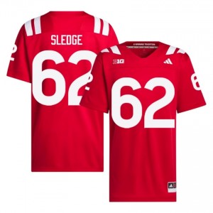 Authentic Stitched Sam Sledge NU Huskers #62 Scarlet Men High School Football 2026-27 Jersey 28396300