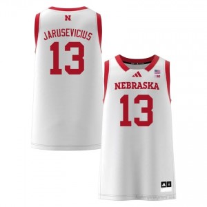 Huskers Ugnius Jarusevicius #13 White Men Basketball Gameday Jersey Officially Licensed NCAA 18574785