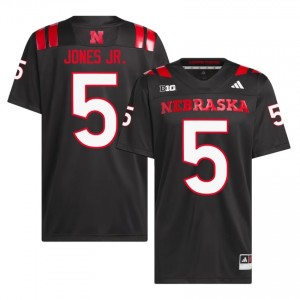Authentic Stitched Anthony Jones Jr. Nebraska Cornhuskers #5 Black Men High School Football 2026-27 Jersey 35198330