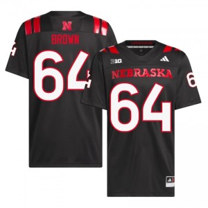 Authentic Stitched Bob Brown Nebraska Huskers #64 Black Men High School Football 2026-27 Jersey 81137632