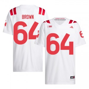 Bob Brown #64 Nebraska Cornhuskers White Men Football College Jersey 2026-2027 Stitched 86015121