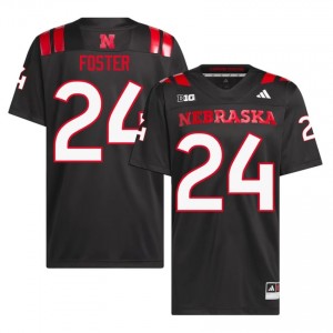 Authentic Stitched Dexter Foster NU Huskers #24 Black Men High School Football 2026-27 Jersey 60439616