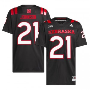 Cornhuskers Emmett Johnson #21 Black NCAA Jersey - Premium Men Football 16444903