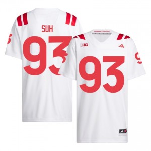 Authentic Stitched Ndamukong Suh Nebraska #93 White Men High School Football 2026-27 Jersey 43870857