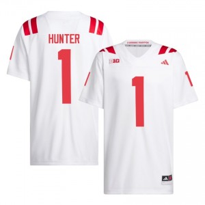 Authentic Stitched Nyziah Hunter Nebraska Huskers #1 White Men High School Football 2026-27 Jersey 81194768