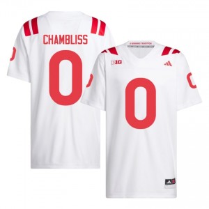 Nebraska Cornhuskers Owen Chambliss #0 White NCAA Jersey - Premium Men Football 54759766