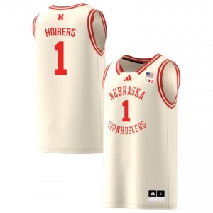 Sam Hoiberg Nebraska Cornhuskers #1 College Basketball Jersey 2025-26 Men Cream Adidas Swingman 84792187