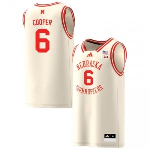 Authentic Stitched Will Cooper Nebraska Cornhuskers #6 Cream Men College Basketball Jersey 2025-26 38208366