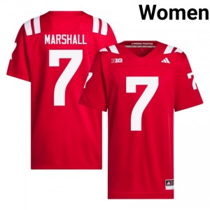 Andrew Marshall Nebraska #7 University Football Jersey 2026-27 Women Scarlet Adidas Swingman 25152058