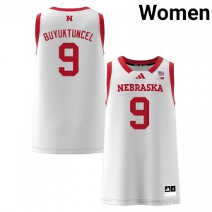 Authentic Stitched Berke Buyuktuncel Nebraska Cornhuskers #9 White Women College Basketball Jersey 2025-26 25471164