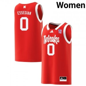 Authentic Stitched Connor Essegian NU Huskers #0 Red Women Player Basketball Jersey 2025-26 52967337