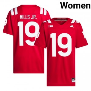 Cortez Mills Jr. #19 Nebraska Scarlet Women Football College Jersey 2026-2027 Stitched 46626037