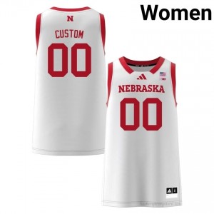 Authentic Stitched Custom Cornhuskers #00 White Women NCAA Basketball Jersey 2025-26 76582636