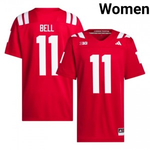 Demitrius Bell #11 NU Huskers Scarlet Women Football College Jersey 2026-2027 Stitched 74771907