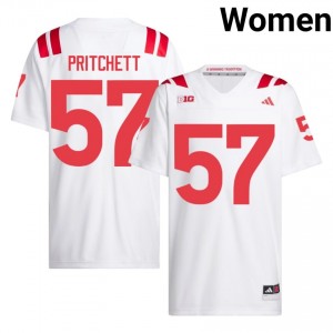 Authentic Stitched Elijah Pritchett NU Huskers #57 White Women High School Football 2026-27 Jersey 58933837