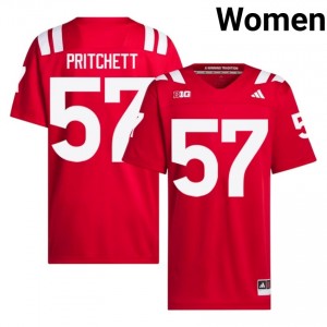 Elijah Pritchett #57 Nebraska Huskers Scarlet Women Football College Jersey 2026-2027 Stitched 95232521