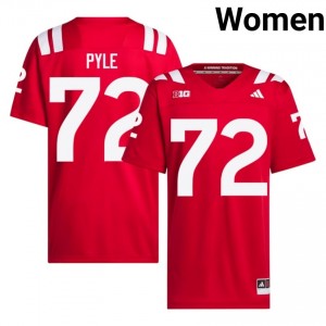 Nebraska Gibson Pyle #72 Scarlet NCAA Jersey - Premium Women Football 19390191