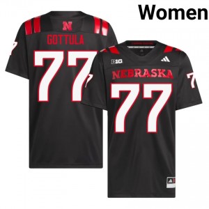 Nebraska Cornhuskers Gunnar Gottula #77 Black NCAA Jersey - Premium Women Football 52074508