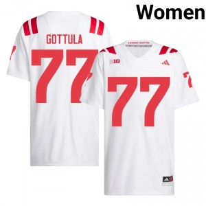 Authentic Stitched Gunnar Gottula NU Huskers #77 White Women High School Football 2026-27 Jersey 93524862