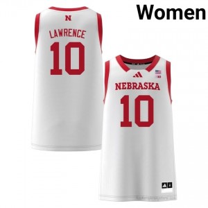 NU Huskers Jamarques Lawrence #10 White Women Basketball Gameday Jersey Officially Licensed NCAA 98353083