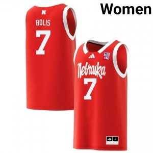 Authentic Stitched Justin Bolis Huskers #7 Red Women University Basketball Jersey 2025-26 99909751