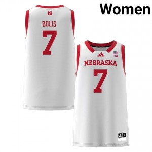NU Huskers Justin Bolis #7 White Player Jersey - Premium Women Basketball 50304020