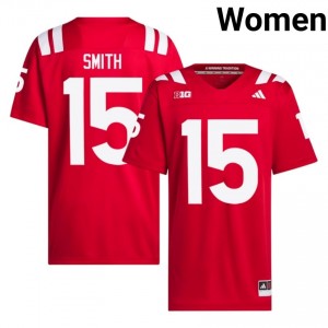 NU Huskers Keelan Smith #15 Scarlet NCAA Jersey - Premium Women Football 93953201