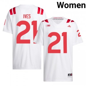 Kwinten Ives #21 Nebraska Huskers White Women Football College Jersey 2026-2027 Stitched 35022283