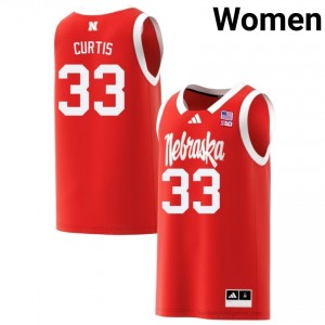 Authentic Stitched Leo Curtis Cornhuskers #33 Red Women NCAA Basketball Jersey 2025-26 82068029