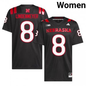 NU Huskers Luke Lindenmeyer #8 Black Women Football Gameday Jersey Officially Licensed NCAA 76170891