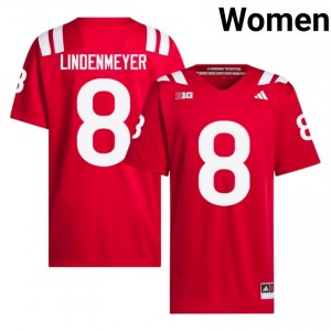 Nebraska Cornhuskers Luke Lindenmeyer #8 Scarlet NCAA Jersey - Premium Women Football 78144953