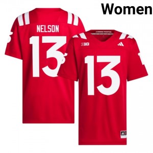 Nebraska Cornhuskers Mekhi Nelson #13 Scarlet Women Football Gameday Jersey Officially Licensed NCAA 48875570