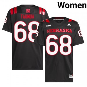 Preston Taumua #68 Nebraska Cornhuskers Black Women Football College Jersey 2026-2027 Stitched 96540528