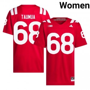 Preston Taumua Cornhuskers #68 University Football Jersey 2026-27 Women Scarlet Adidas Swingman 31233986