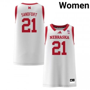 Nebraska Cornhuskers Pryce Sandfort #21 White Women Basketball Gameday Jersey Officially Licensed NCAA 96784689