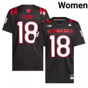 Quinn Clark Nebraska Cornhuskers #18 University Football Jersey 2026-27 Women Black Adidas Swingman 85765956