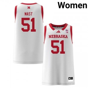 Cornhuskers Rienk Mast #51 White Women Basketball Gameday Jersey Officially Licensed NCAA 13964688
