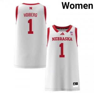 Sam Hoiberg #1 Huskers White Women Basketball University Jersey 2025-2026 Stitched 10064859